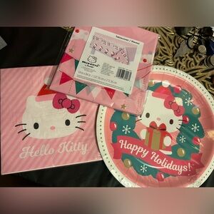 Hello Kitty Festive Tablecloth with Pink and Red Accents